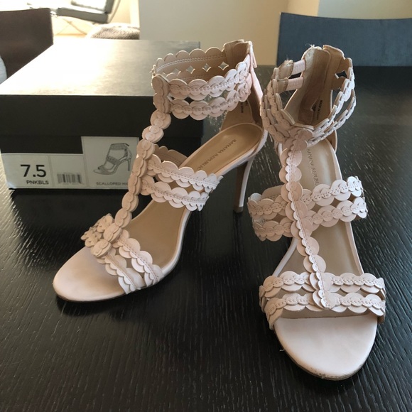 Banana Republic Shoes - Banana Republic Blush Scalloped High Heel Sandals